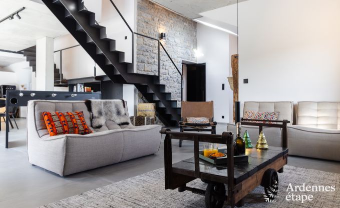 Authentisches Ferienhaus fr 6 Personen in Anhe mit privater Sauna, berdachter Terrasse und luxurisem Interieur