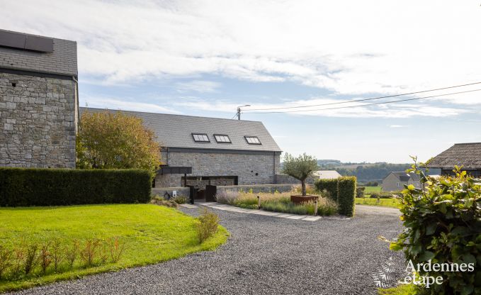 Authentisches Ferienhaus fr 6 Personen in Anhe mit privater Sauna, berdachter Terrasse und luxurisem Interieur