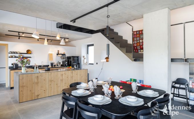 Authentisches Ferienhaus fr 6 Personen in Anhe mit privater Sauna, berdachter Terrasse und luxurisem Interieur