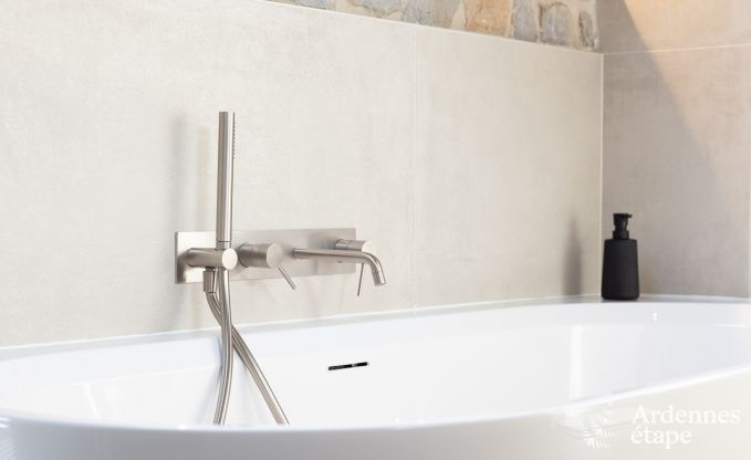 Authentisches Ferienhaus fr 6 Personen in Anhe mit privater Sauna, berdachter Terrasse und luxurisem Interieur