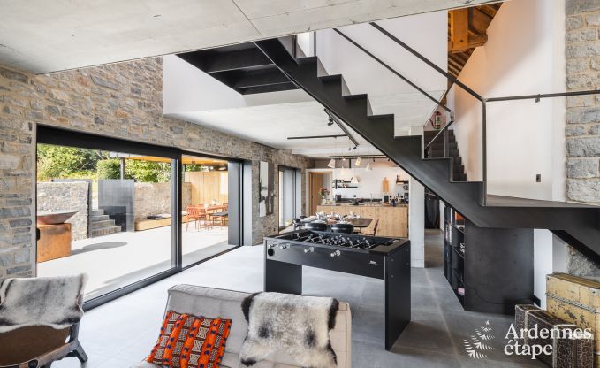 Authentisches Ferienhaus fr 6 Personen in Anhe mit privater Sauna, berdachter Terrasse und luxurisem Interieur