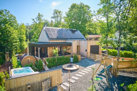 Chalet in Hotton fr 6 Personen, mit Swim-Spa, Sauna, Warmwasserbad, nahe Durbuy und Ardennen Natur