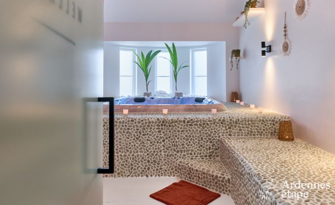 Romantisches Ferienhaus in Marchin fr 2 Personen mit privatem Wellnessbereich und herrlichem Ausblick