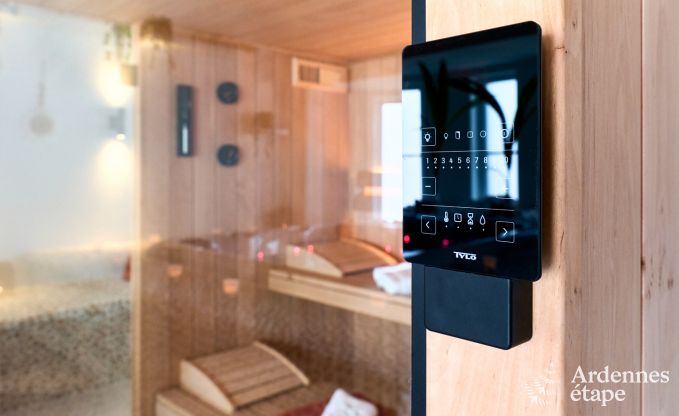 Romantisches Ferienhaus in Marchin fr 2 Personen mit privatem Wellnessbereich und herrlichem Ausblick