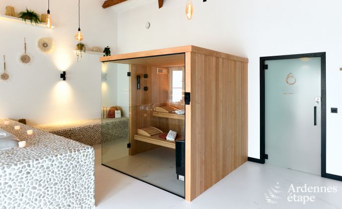 Romantisches Ferienhaus in Marchin fr 2 Personen mit privatem Wellnessbereich und herrlichem Ausblick